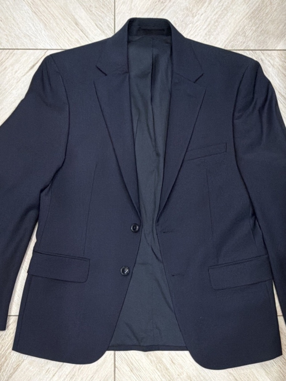 Calvin Klein X Slim Fit Men's Suit Jacket Blazer 38S Navy Blue Stretch Notch